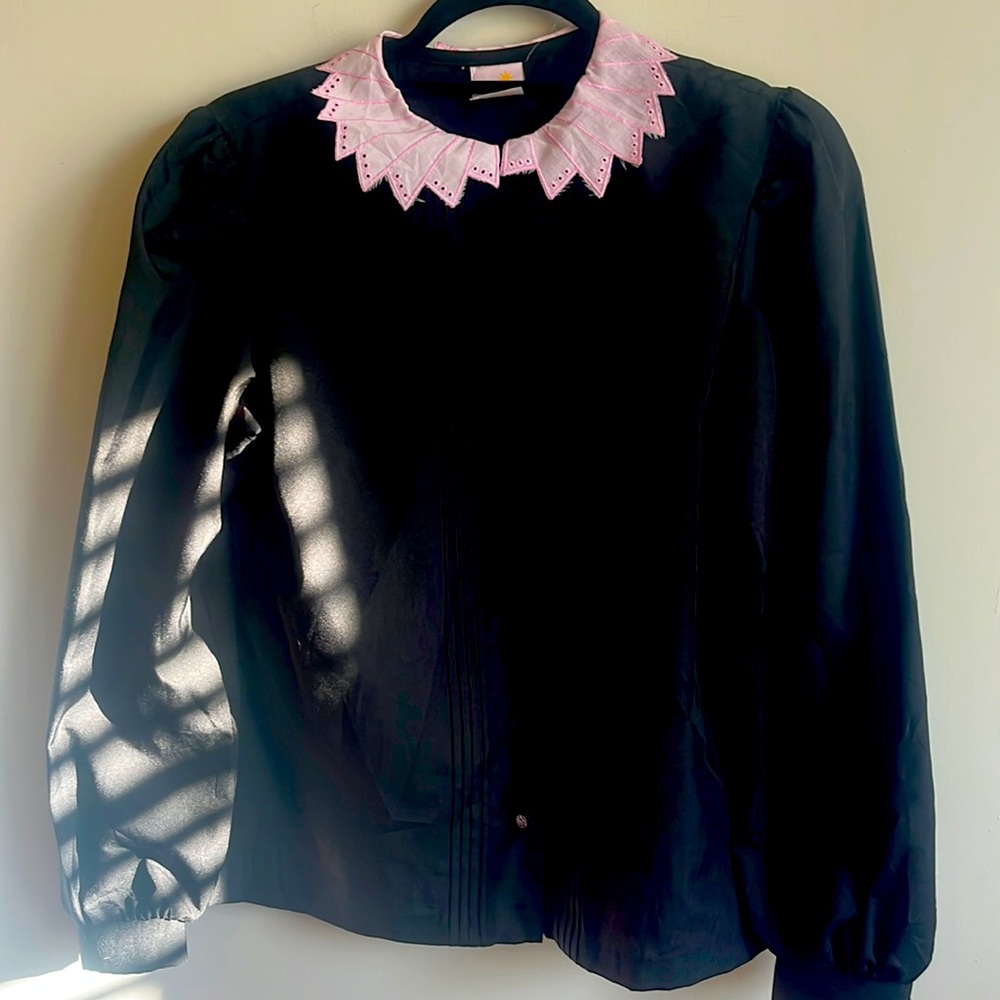 Vintage Wednesday Adams collar unique detail blouse size 12
